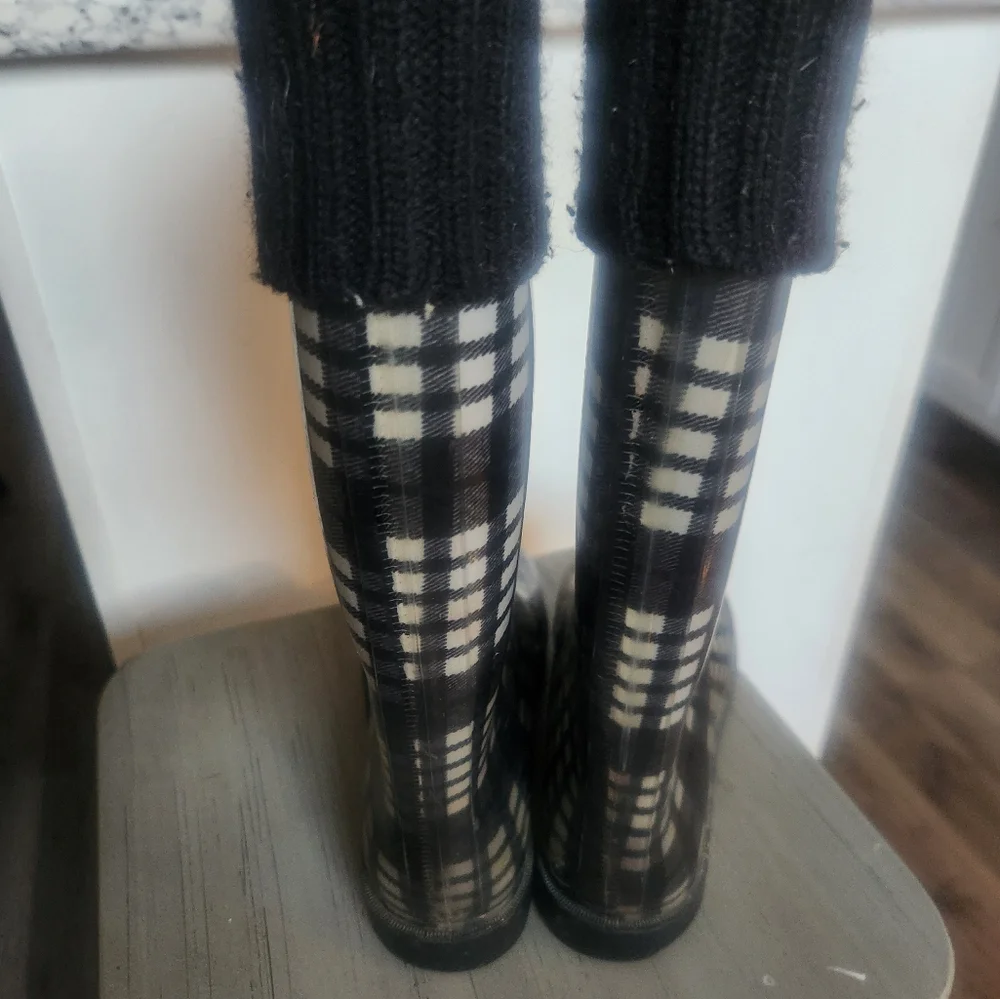 Pittsburg Steelers Womens Plaid Rain Boots